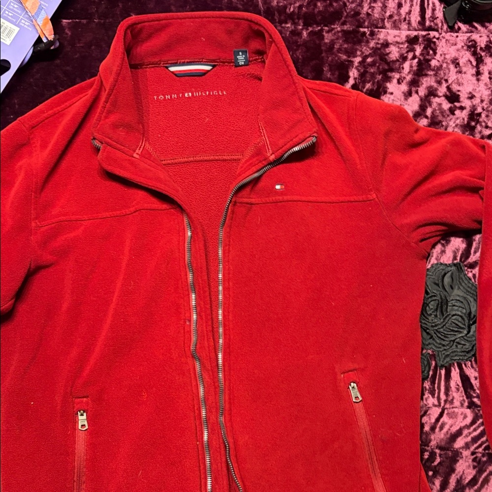 Tommy Hilfiger Men's Vibrant Red Fleece Jacket